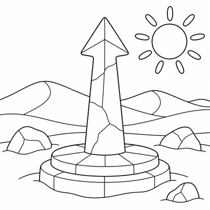 Dibujo de reloj de sol de piedra para colorear