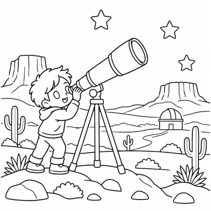 Dibujo de observador de estrellas para colorear