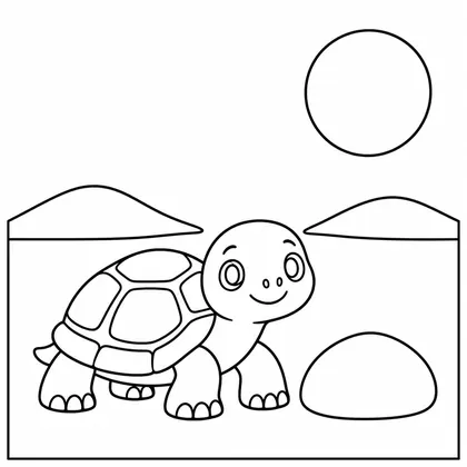 Dibujo de tortuga del desierto para colorear