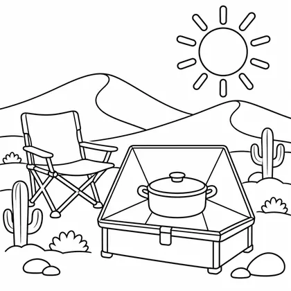 Dibujo de cocina solar para colorear