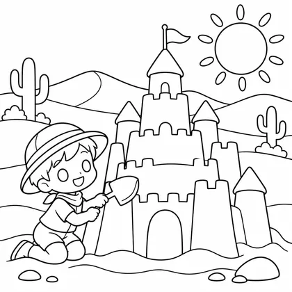 Dibujo de escultura arena para colorear