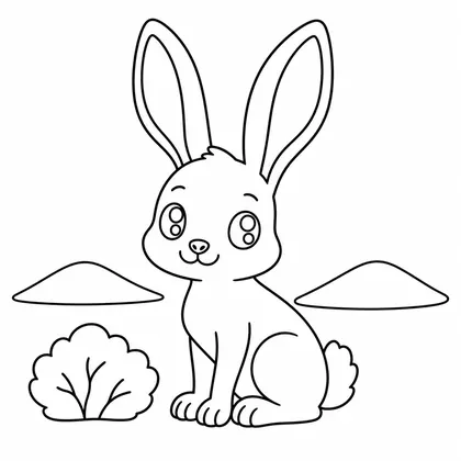 Dibujo de liebre del desierto para colorear