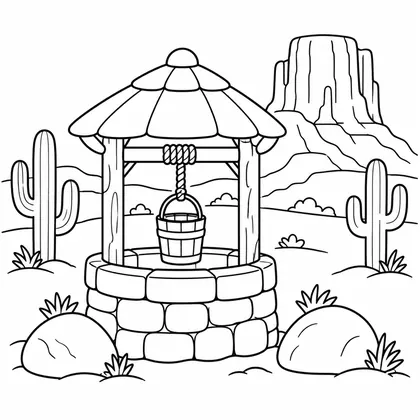 Dibujo de pozo de piedra para colorear