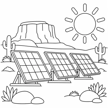 Dibujo de paneles solares para colorear