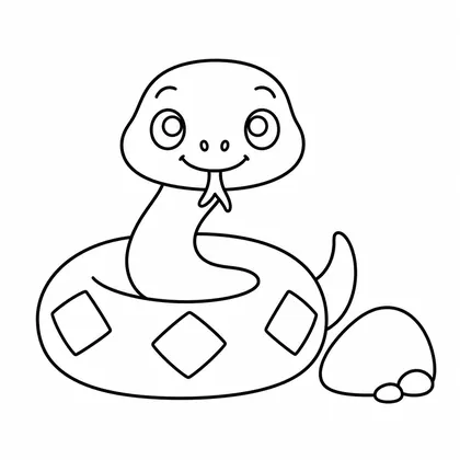 Dibujo de serpiente enrollada para colorear