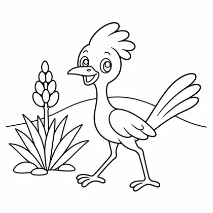 Dibujo de ave corredora del desierto para colorear