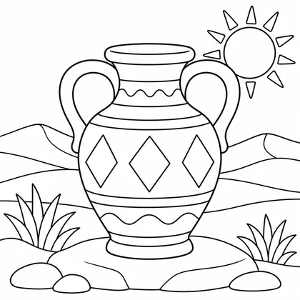 Dibujo de cantaro del desierto para colorear