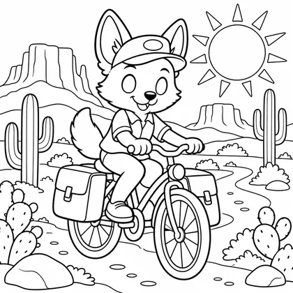 Dibujo de cartero en bicicleta para colorear