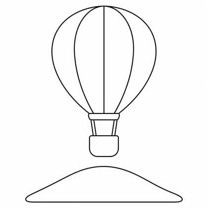 Dibujo de globo sobre duna para colorear