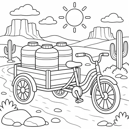 Dibujo de triciclo de carga para colorear