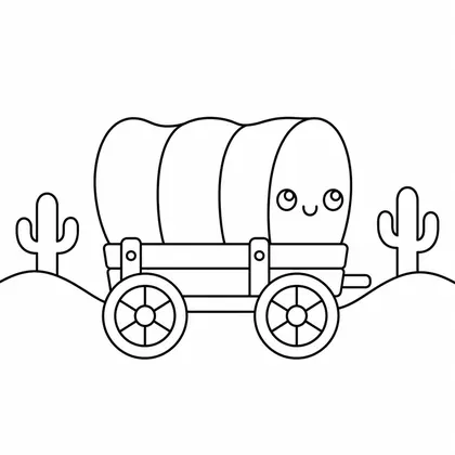 Dibujo de carreta cubierta para colorear