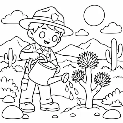 Dibujo de ranger árbol para colorear