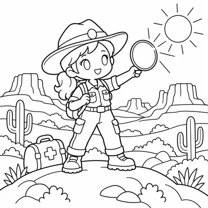 Dibujo de ranger con espejo para colorear