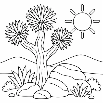 Dibujo de árbol de josue para colorear