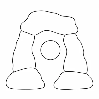Dibujo de arco de piedra para colorear
