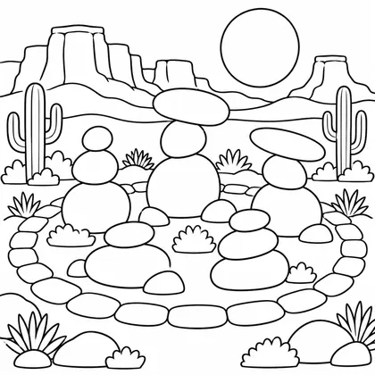 Dibujo de jardin de rocas para colorear