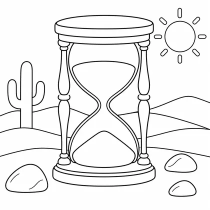 Dibujo de reloj de arena para colorear