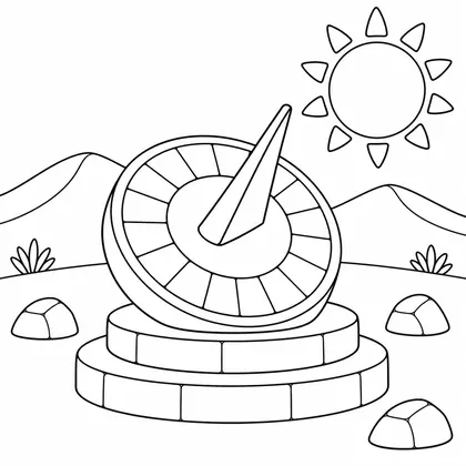 Dibujo de reloj de sol para colorear