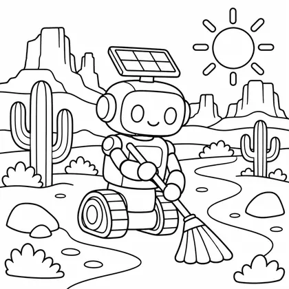 Dibujo de robot solar para colorear