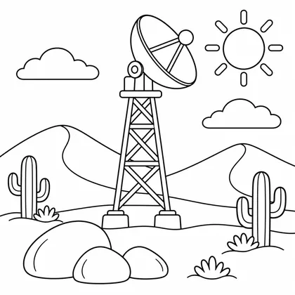 Dibujo de torre de radio para colorear