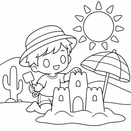 Dibujo de castillo de arena para colorear