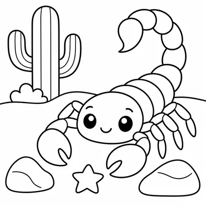 Dibujo de escorpion amable para colorear