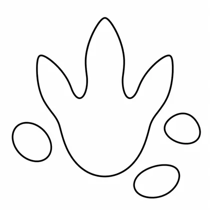 Dibujo de huella de dinosaurio para colorear