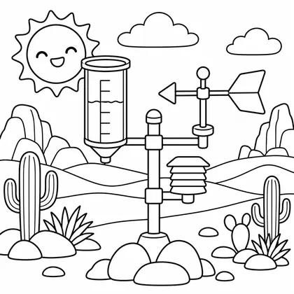 Dibujo de estacion clima para colorear