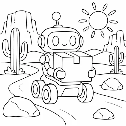 Dibujo de robot repartidor para colorear