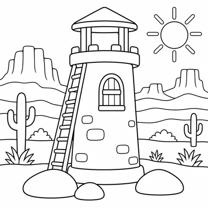 Dibujo de torre de vigilancia para colorear