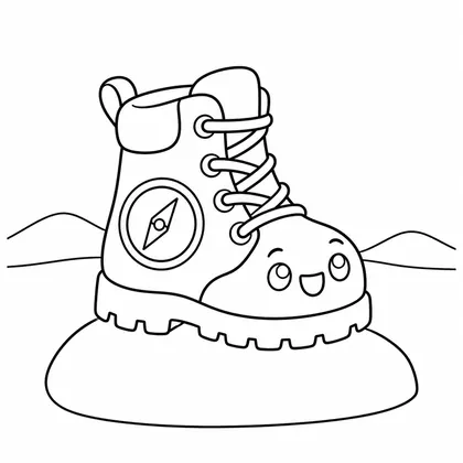 Dibujo de bota de senderismo para colorear