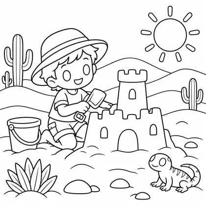 Dibujo de escultura de arena para colorear