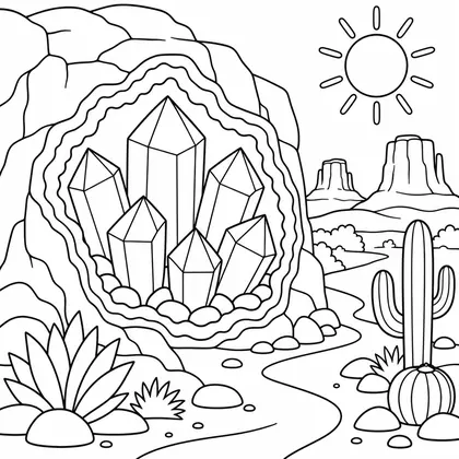 Dibujo de geoda en canon para colorear