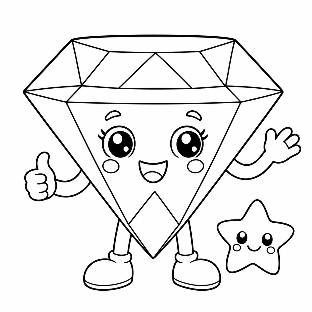 Ausmalbild Diamant 1