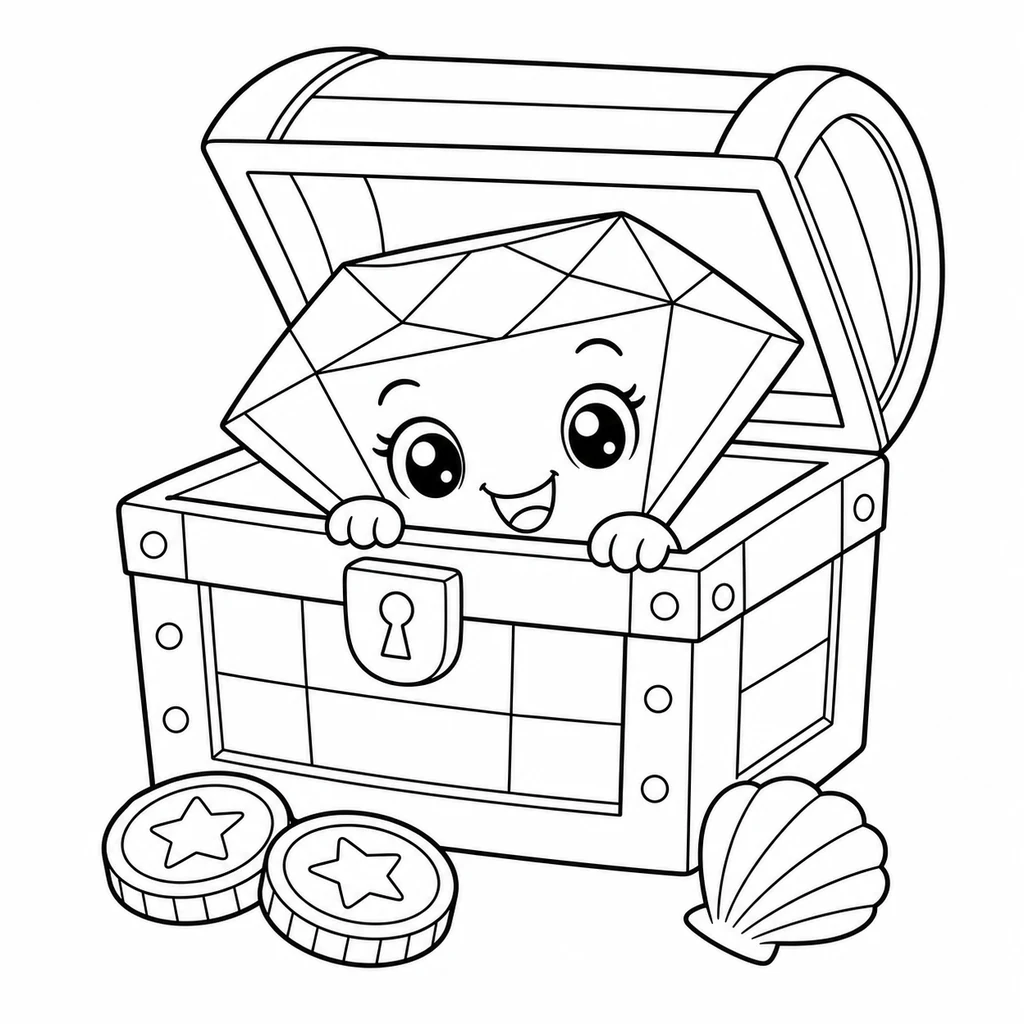 Ausmalbild Diamant 2
