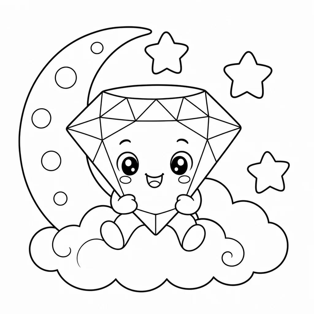 Ausmalbild Diamant 4