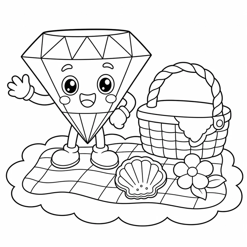 Ausmalbild Diamant 9