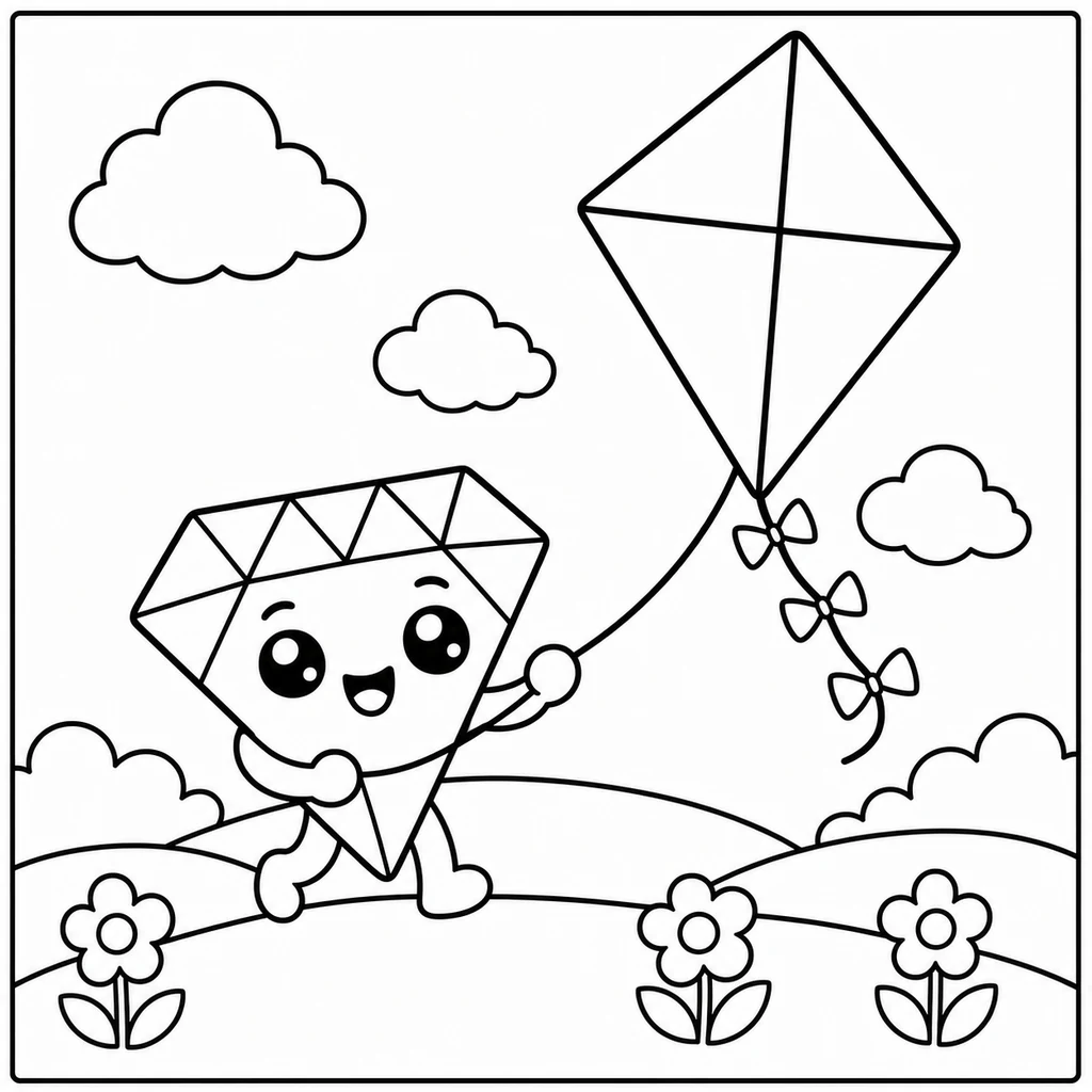 Ausmalbild Diamant 16