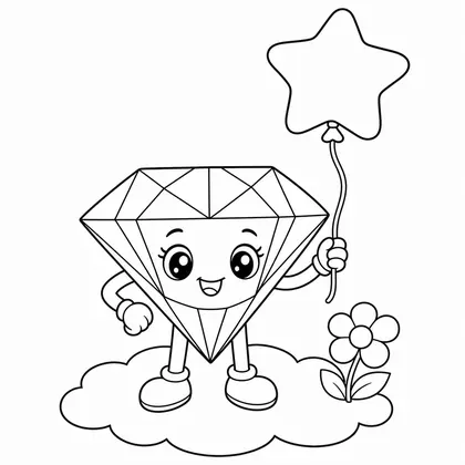 Ausmalbild Diamant 6