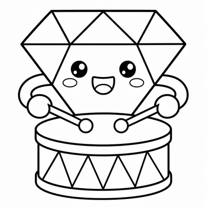 Dibujo de diamante con tambor para colorear