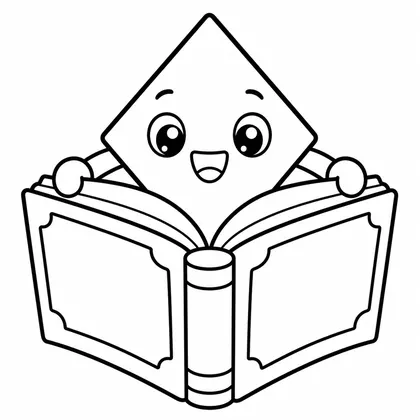 Dibujo de diamante con libro para colorear