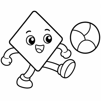Dibujo de diamante con pelota para colorear