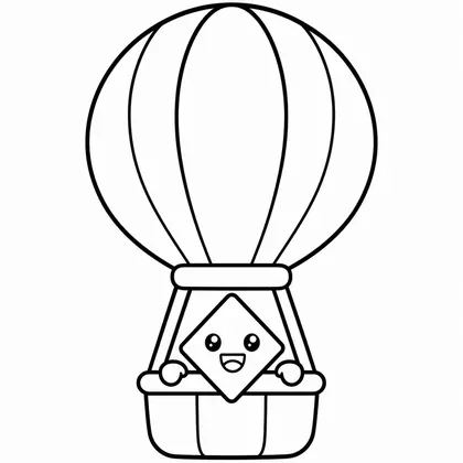 Dibujo de diamante en globo para colorear