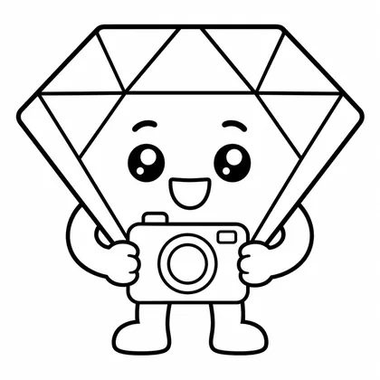 Dibujo de diamante con cámara para colorear