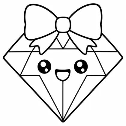 Dibujo de diamante con lazo para colorear