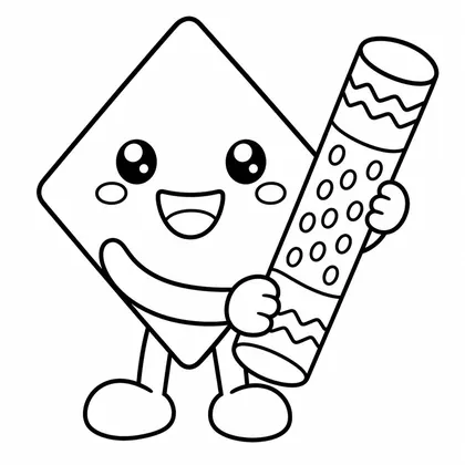 Dibujo de diamante con palo de lluvia para colorear