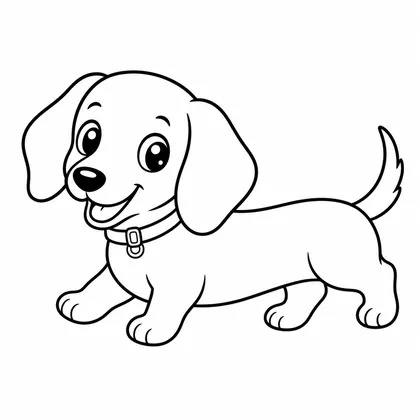 Dachshund dog coloring page