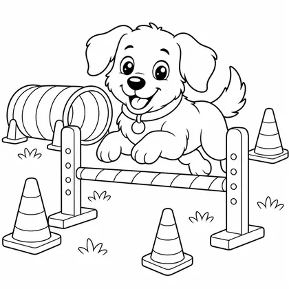 Agility dog coloring page