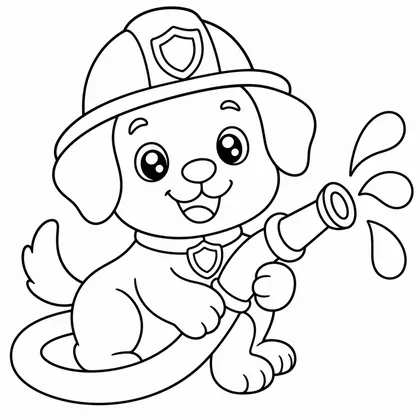 Dibujo de perro bombero para colorear