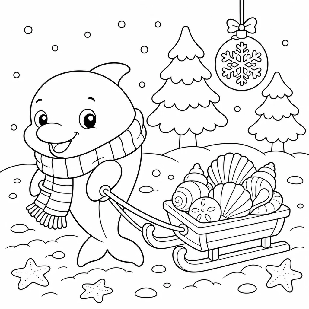 Дельфін 17 для розмальовування
